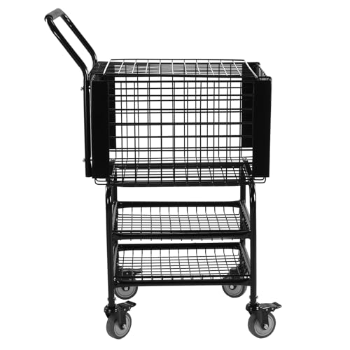 Tennis Ball Basket Cart Large Capacity Wheeled Tennis Ball Hopper Holds 350 Balls for Teaching & Court Use