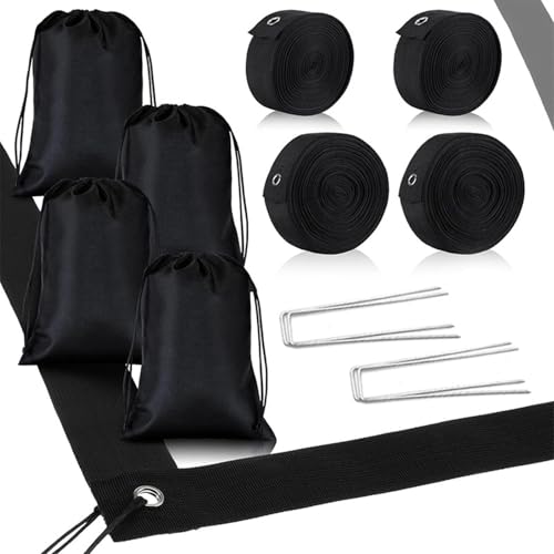 Outdoor Volleyball Boundaries Line Beach with Ground Nails for Grasslands Sports Enduring Boundaries - color: Black