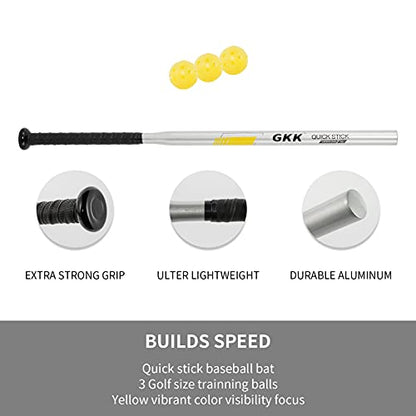 GKK Baseball Softball Bat Series Baseball Hitting Swing Trainer Aluminium Fungo Bat Batting Practice Bat for Youth Adult Kids Baseball Training Equipment - color: Baseball bats 30in/12oz silver
