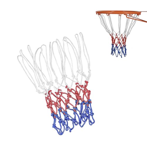 Basketball Net Replacement, Basketball Hoop Net, Basketball Net Outdoor Heavy Duty, Basketball Replacement Nets for Indoor Outdoor, All Weather Anti Whip, 12 Loops Standard Size