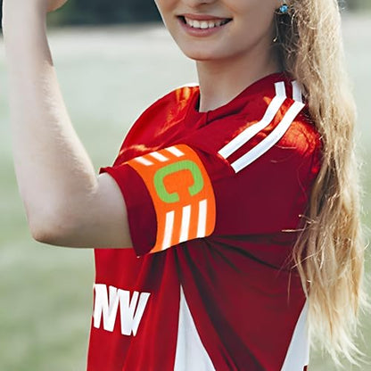 6PCS Elastic Soccer Captain Armband, Adjustable Football Basketball Player Bands for Adult Youth