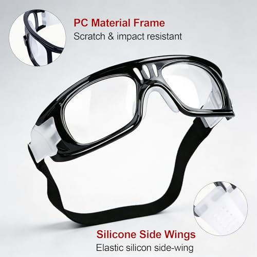 Andux Unisex Sports Glasses Anti Fog Goggles for Basketball Dribbling, Lacrosse, Eye Training LQYJ-01 - color: Black