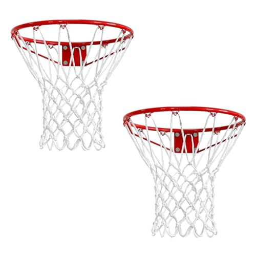Basketball Net Replacement – Heavy Duty All-Weather Anti-Whip Basketball Hoop Net, 12 Loops, Fits Standard Indoor & Outdoor Rims,Basketball Accessories, Rim Not Included - size: 2 PC, style: white