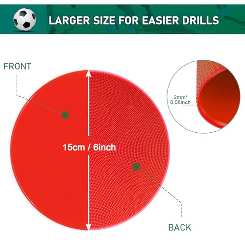 60 Pcs Poly Vinyl Spot Markers Rubber Floor Dots Non Slip Agility Markers Flat Field Cones for PE Gym Classes, Classroom Activities and Games, Soccer Basketball Sports Speed Agility Training