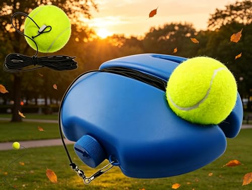 Solo Tennis Trainer Rebound Ball with String, Self Practice Tennis Training Kit, Water Fillable Weighted Base, Tangle-Free Portable Tennis Rebounder for Adults Beginners - color: Orange+3 balls