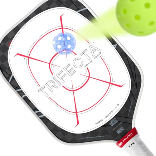 Pickleball Training Aids (6 Pack) Sweet Spot Trainer for Your Paddle | Trifecta Swing Coach | Train During Games – Shows A Blue Mark Where You Hit The Ball