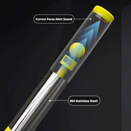 Badminton Power Trainer with Magnetic Resistance, 11.8" Swing Trainer Sound Feedback for Smash Technique, Real Racket Handle Feel for Wrist Arm Strength Training Fitness Professional Players - color: Yellow