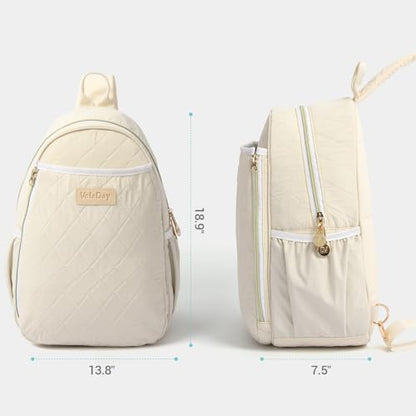 Pickleball Bag for Women, Quilted Stylish Sling Bag, Adjustable Shoulder Strap, 2 Storage Compartment Holds Paddles, Balls,Shoes - color: Beige