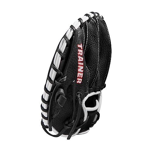 Wilson Trainer Baseball Gloves - Black/Red - style: Infield - Pancake