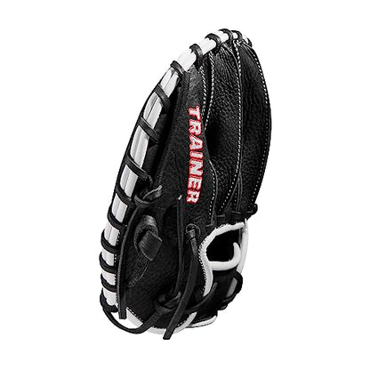 Wilson Trainer Baseball Gloves - Black/Red - style: Infield - Pancake