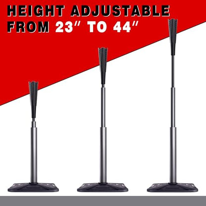 4-Prongs Ball Rest Batting Tee for Baseball and Softball， 23" to 44" Adjustable Baseball Tees for Hitting，Heave Duty Base Baseball Tee （No Included The Baseball） - style: PRO