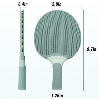 Senston Table Tennis Rackets Set, Professional Table Tennis Racket with 3 Balls, Composite Rubber Ping Pong Paddle Set - color: Blue/Green