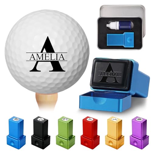Custom Monogram Golf Ball Stamp Personalized Golf Ball Marker Stamp with Name Logo Initial Customized Golf Ball Stamper Gifts for Men Dad Golfer Husband Boyfriend