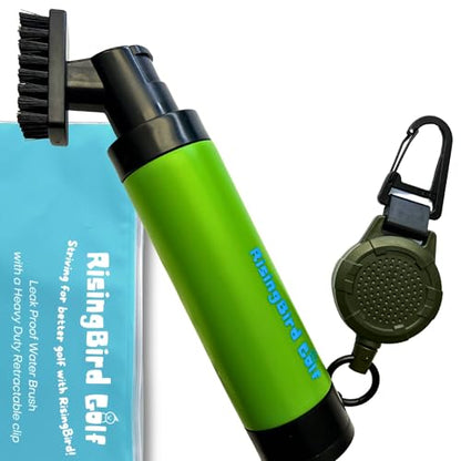 2025 Steel Wire Retractable Clip, Golf Brush, Golf Accessories, Golf Club Cleaner, Golf Water Brush, 5oz, Perfect Golf Gift for Men & Women, Golf Club Spray Brush, Golf Item, USA company (Green)
