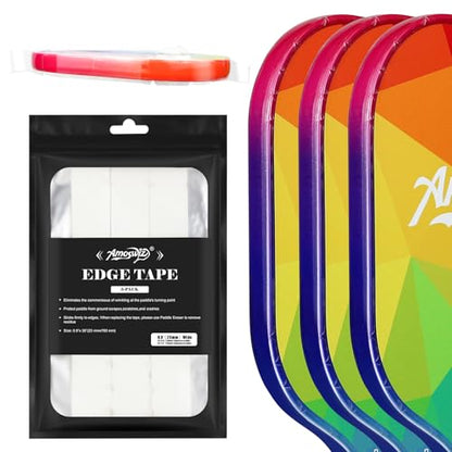 Pickleball Edge Guard Tape, Clear Pickleball Protection Tapes 3 Pcs, No Wrinkling, Suitable for 13MM & 16MM & 20MM Thicknesse Paddles - size: 26MM