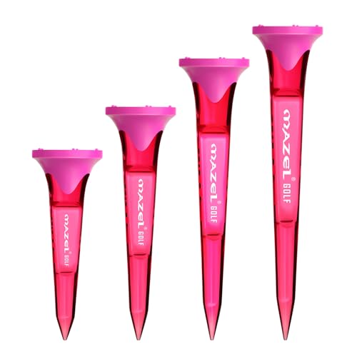 MAZEL Transparent Plastic Golf Tees 8 Pack,Enhanced Durability & Stability Plastic Tees with 5 Prongs,Minimize Friction and Side Spin - color: Purple