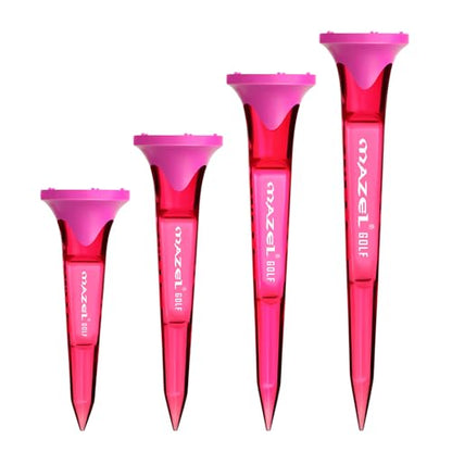 MAZEL Transparent Plastic Golf Tees 8 Pack,Enhanced Durability & Stability Plastic Tees with 5 Prongs,Minimize Friction and Side Spin - color: Purple