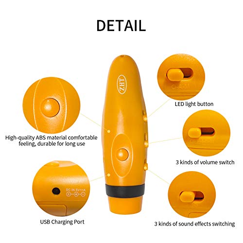 ZHT Electronic Whistles for Referees with USB Charging, 3 Tone High Volume Emergency Whistle for Referee Coaches Teacher, Outdoor Camping Hiking Boating Safety Whistles with Lanyard - color: Yellow
