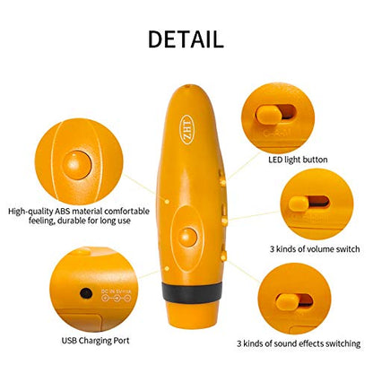 ZHT Electronic Whistles for Referees with USB Charging, 3 Tone High Volume Emergency Whistle for Referee Coaches Teacher, Outdoor Camping Hiking Boating Safety Whistles with Lanyard - color: Yellow