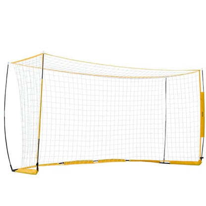 VEVOR Portable Soccer Goal, 12 x 6 ft Large Practice Soccer Net, Steel Fiberglass Structure Training Goal Set with Carry Bag, All-Weather Outdoor Use, for Backyards, Parks, School Fields - style: Fiberglass Rod Cube