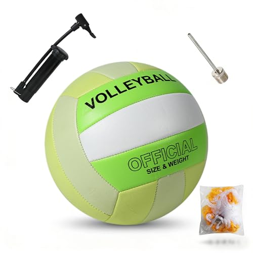 Volleyball Indoor Volleyball, Softy Volleyball, Durable and Waterproof Official Size Balls for Game & Practice Use, Indoor/Outdoor Play/Beach Game. - color: Fruit green