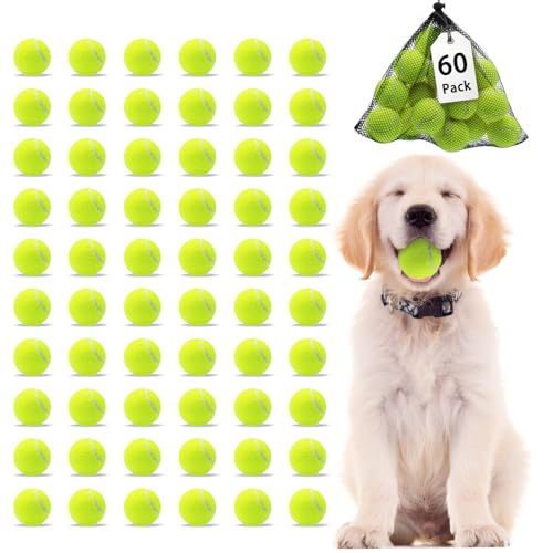 Magicorange Small Tennis Balls, 60 Pack 2 inch Tennis Balls for Dogs, Colorful Easy Catching Pet Dog Playing Ball (Yellow,60 Pack) - color: Yellow, size: 60 Pack