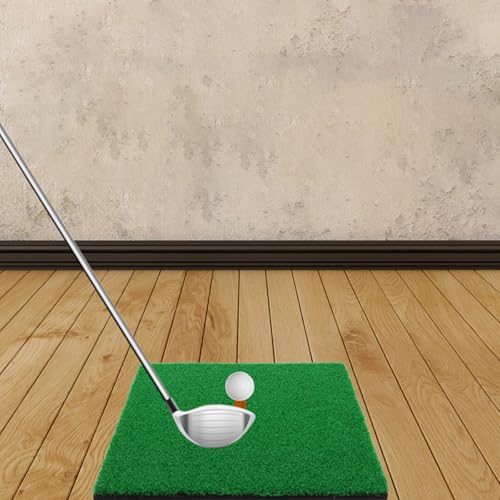 Healifty Golf Practice Mat and Hitting Mat 30x30cm Dark Green Golfing Training Aid Indoor Use for Backyard and Home Practice