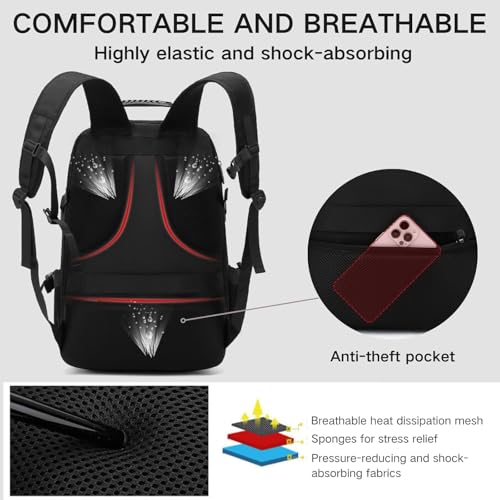 DUSLANG Travel laptop backpack, Extra Large 60L Traveling College Backpack,Large Capacity Backpack for Men Women,Fits 17 Inch Computer, USB Charging Port, Black