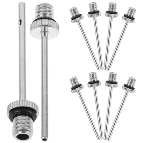 10pcs Metal Inflation Needles for Sports Balls Pump Needle Set Football Basketball Volleyball Replacement Pins for Ball Inflation