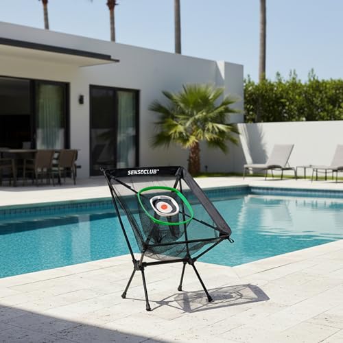 SENSECLUB Foldable Chipping Net & Floating Green, Indoor Golf Practice Chipping Target, Backyard Golf Game & Gifts - style: Pro Net