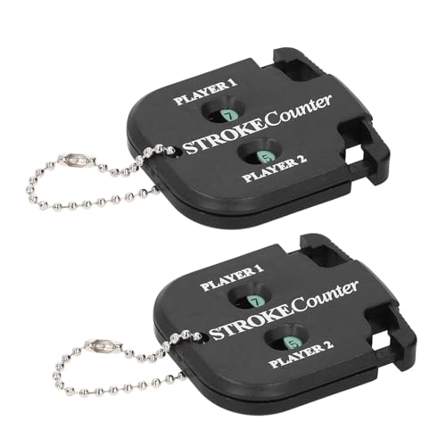 2pcs Portable Golf Score Counter Mini Stroke Shot Counter with Key Chain for Score Tracking ABS Compact