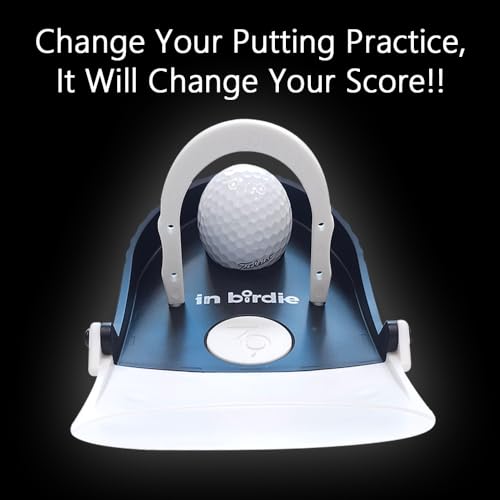 In birdie Putting Trainer – Indoor Golf Putting Aid with 3 Practice Modes (Uphill, Downhill, Straight) – Micro Target Design for Accuracy – Portable & Foldable Golf Training Equipment for Home, Office