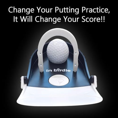 In birdie Putting Trainer – Indoor Golf Putting Aid with 3 Practice Modes (Uphill, Downhill, Straight) – Micro Target Design for Accuracy – Portable & Foldable Golf Training Equipment for Home, Office