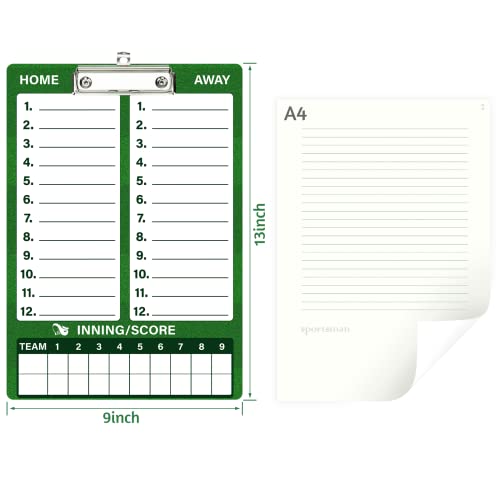 WISYOK Double-Sided Dry Erase Clipboard for Coaches, Baseball, Softball Lineup Board with Marker - style: Baseball