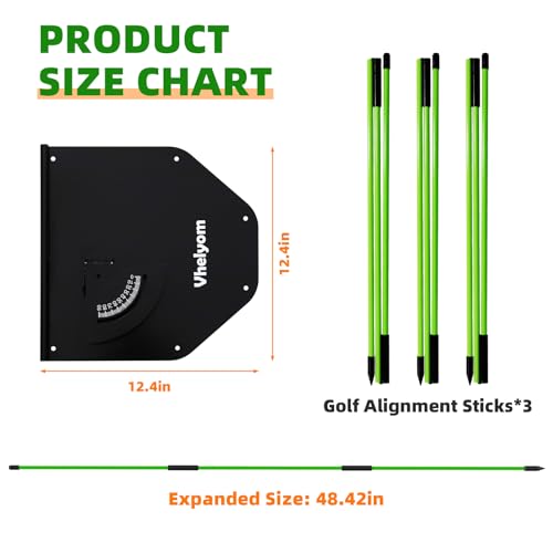 Golf Alignment Stick Holder Set - Adjustable Angle Training aid for Correcting Swing Path, Portable Practice Tool for Indoor/Outdoor Golfers