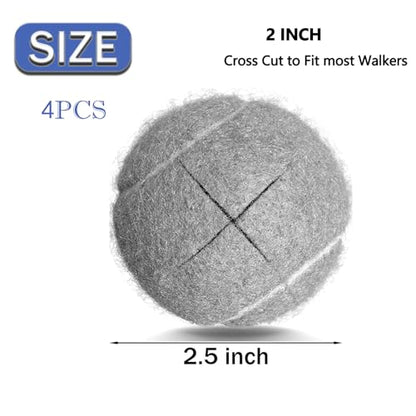 Tennis Balls for Walkers, Pre Cut Walker Glide Balls for Chairs, Desks, Furniture Legs and Floor Protection, Heavy Duty Long Lasting Felt Pad Glide Coverings - 4PCS Gray - color: Gray-4PCS
