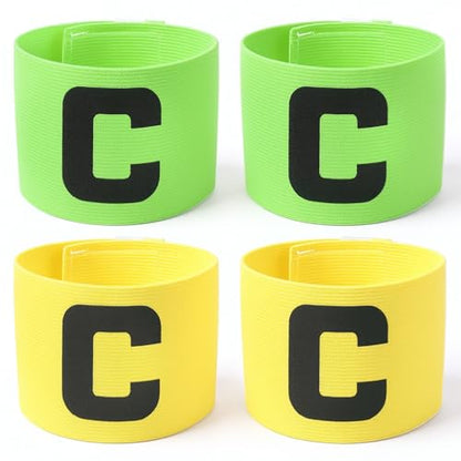 4Pcs Captain Armbands, Soccer Captain Arm Band for Kids, Adjustable Captains Armband, Nylon Elastic Captains Arm Badge for Adult, Team, Training