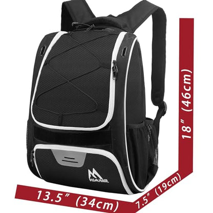Hsmihair Baseball Bag-Baseball Backpack Holder for Baseball, Large Main Compartment,Softball Tball& Gear for Youth and Adults
