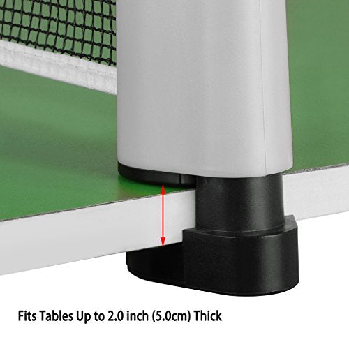 Hipiwe Retractable Table Tennis Net Replacement, Ping Pong Net and Post with PVC Storage Bag, 6 Feet(1.8M, Fits Tables Up to 2.0 inch 5.0 cm - color: Grey