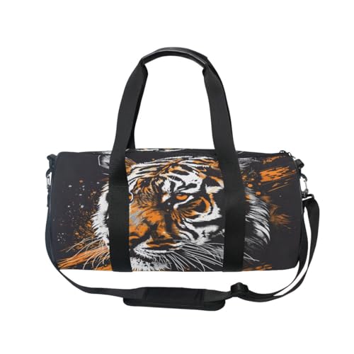 Sports Gym Travel Duffle Bag Tiger Luggage for Men and Women - color: Tiger