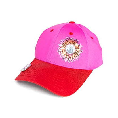 Ladies Adjustable Hats - Tee Holder with Tees & Bill Magnet with Ball Marker - 100% Custom Made - color: Galentines Bonk, style: Offset