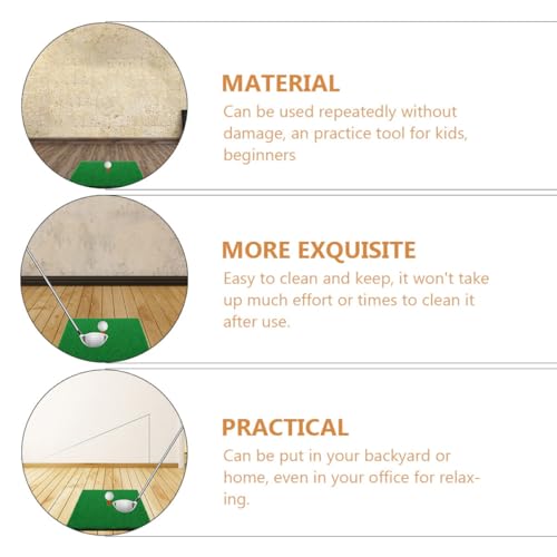 Healifty Golf Practice Mat and Hitting Mat 30x30cm Dark Green Golfing Training Aid Indoor Use for Backyard and Home Practice