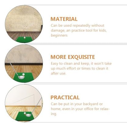 Healifty Golf Practice Mat and Hitting Mat 30x30cm Dark Green Golfing Training Aid Indoor Use for Backyard and Home Practice