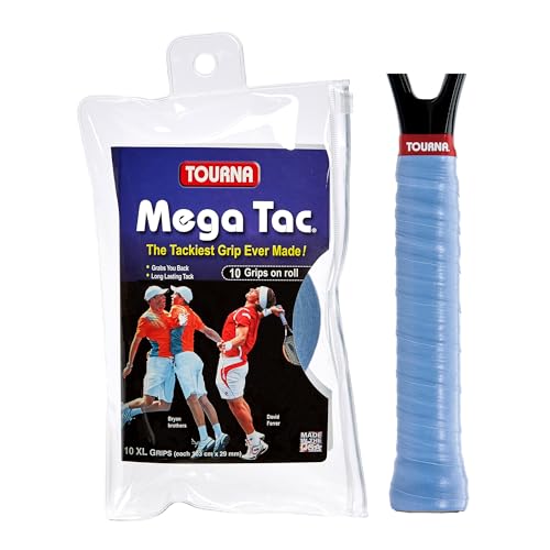 Tourna Mega Tac Extra Tacky Overgrip, 10-Pack - color: Blue