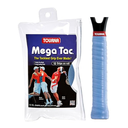 Tourna Mega Tac Extra Tacky Overgrip, 10-Pack - color: Blue