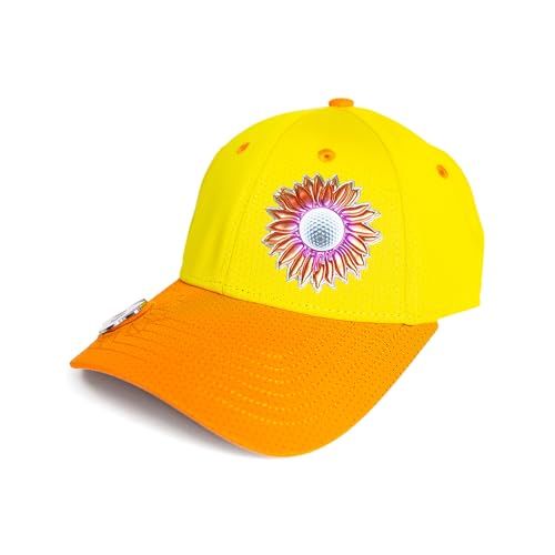 Ladies Adjustable Hats - Tee Holder with Tees & Bill Magnet with Ball Marker - 100% Custom Made - color: Sunny Dayz, style: Offset