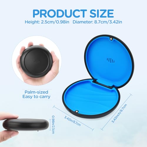 2 Pack Retainer Case Ultra-slim Aligner Case with Vent Holes Removable Inner Tray Silicone for Easy Cleaning (2Pack Black Blue) - color: 2Pack Black Blue