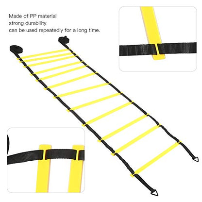 Agility Ladder, Speed Training Equipment Set, 19.7 Feet Long Rung Speed Ladder, Football Cones, Running Resistance Umbrella,