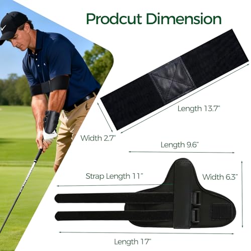 RILL Golf Training Aid, Include Golf Wrist Training Aid and Arm Band, Golf Swing Training Aid to Correct Wrist Angle and Develop Muscle Memory, Posture Correcting Tool for Beginners and Pros