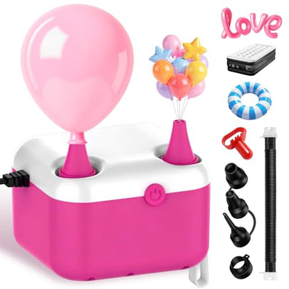 3 in 1 Balloon Pump Electric,Balloon Pump,Electric Air Pump,Quick-Fill Inflator/Deflator Pumps for Party Decoration Balloon, Pool, Floats, Air Mattress Bed, Swimming Ring